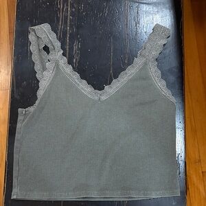 American Eagle Outfitters Gray Lace Trim Camisole